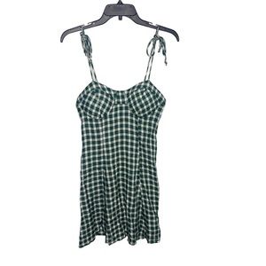 American Eagle green plaid corset mini dress NWT size small j